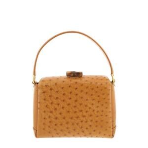 Gucci Ostrich Leather Handbag Brown